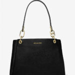 Michael Kors Trisha Large Leather Shoulder Bag (Black)