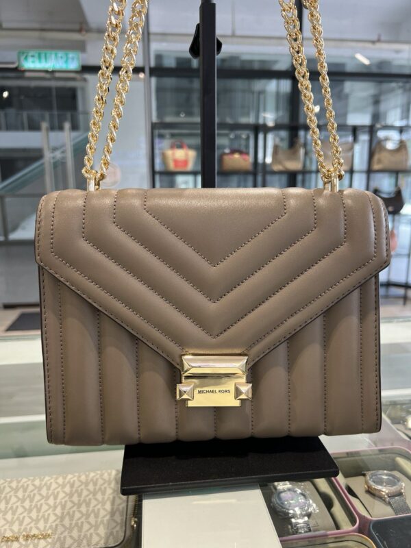 Michael Kors Whitney Medium Flap Chain Quilted Shoulder Bag (Dusk)