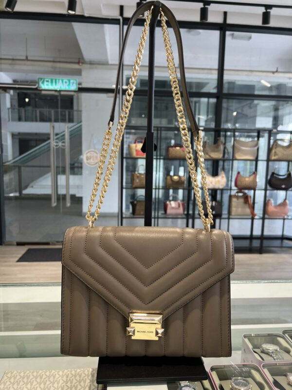 Michael Kors Whitney Medium Flap Chain Quilted Shoulder Bag (Dusk) - Image 4