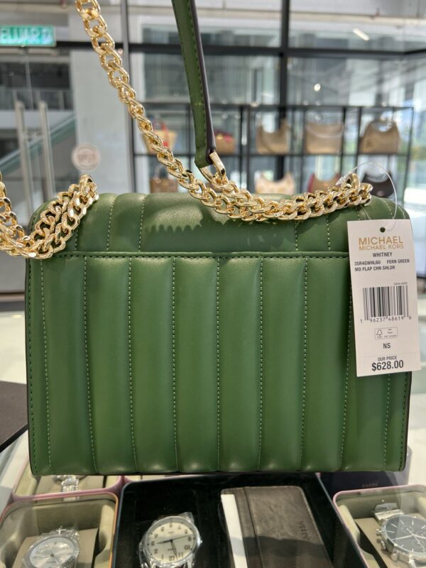 Michael Kors Whitney Medium Flap Chain Quilted Shoulder Bag (Fern Green) - Image 5