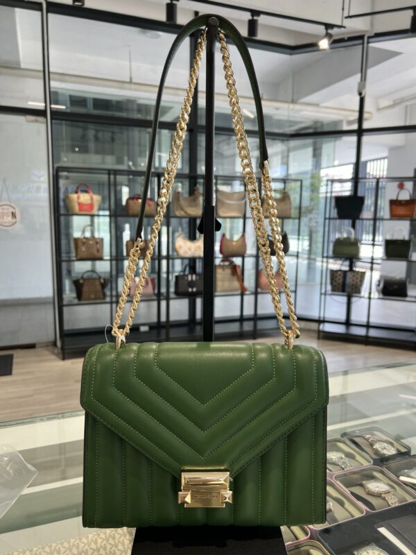 Michael Kors Whitney Medium Flap Chain Quilted Shoulder Bag (Fern Green) - Image 2