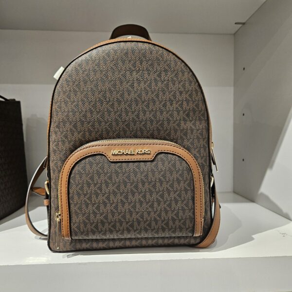 Pre Order-Michael Kors Jaycee Medium Logo Backpack (brown) - Image 2