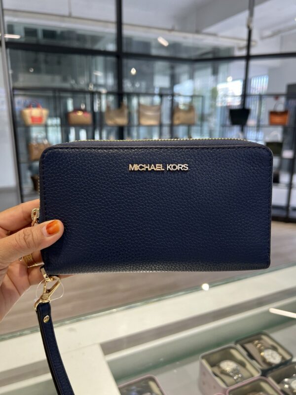 Michael Kors Jet Set Large Flat Multifunction Phone Case Wallet (navy)