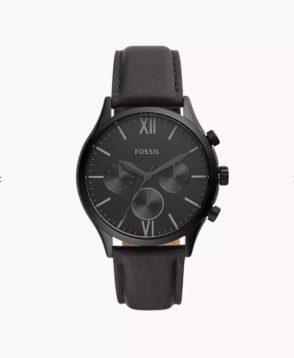 Fossil Fenmore Multifunction Black Leather Men Watch (BQ2364)