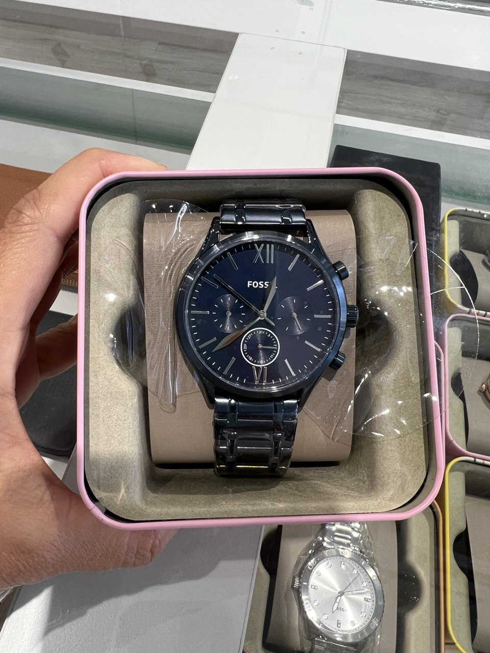 Fenmore midsize multifunction navy stainless steel watch online