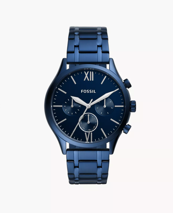 Fossil Fenmore Multifunction Navy Stainless Steel Watch Men (bq2403)