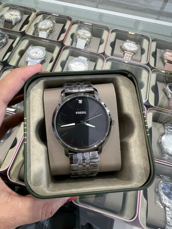 Fossil Lux Luther Three Hand Smoke Stainless Steel Men Watch (bq2419) - Image 3