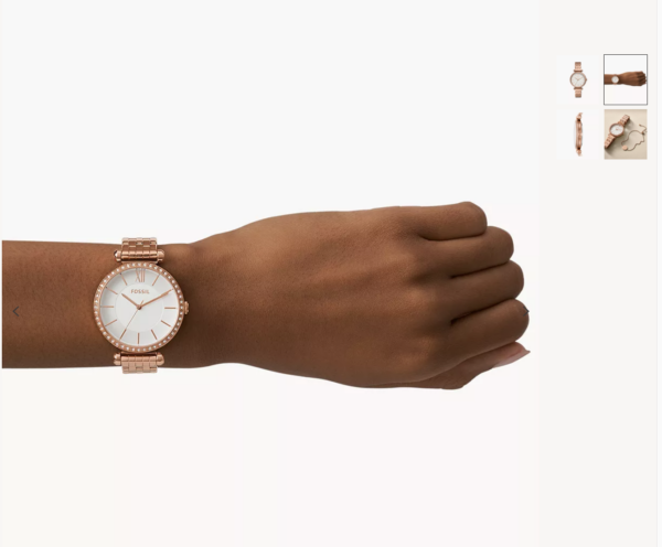 Fossil Tillie Three-hand Rose Gold Tone Stainless Steel Watch Women (BQ3497) - Image 3