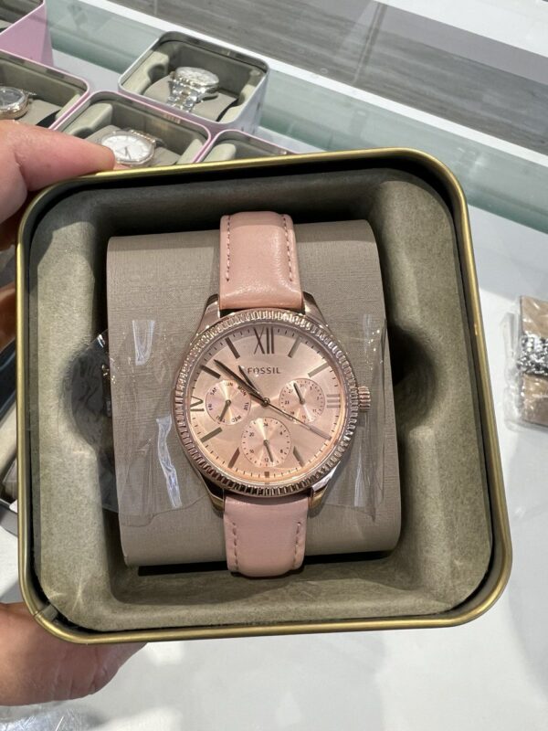 Fossil Rye Multifunction Nude Leather Women Watch (bq3763) - Image 2