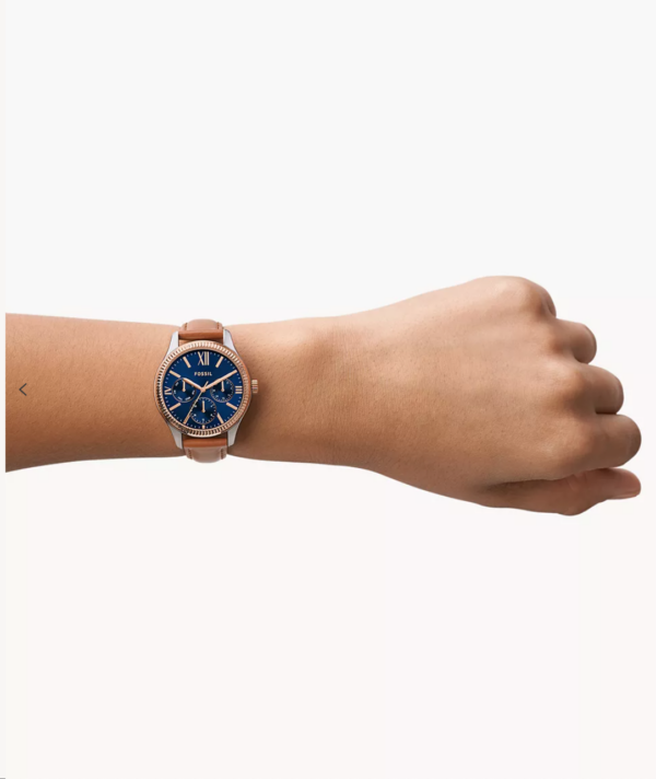 Fossil Rye Multifunction Brown Leather Women Watch (bq3765) - Image 4