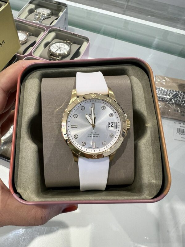 Fossil Three Hand Date White Silicone Women Watch Women (ES5286) - Image 5