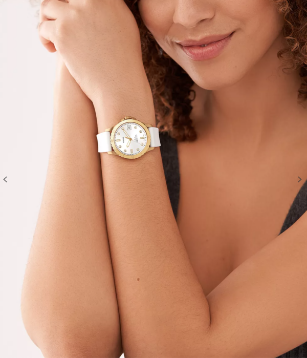 Fossil Three Hand Date White Silicone Women Watch Women (ES5286) - Image 3