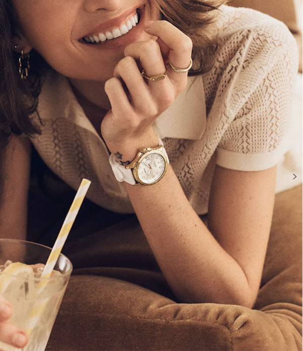 Fossil Three Hand Date White Silicone Women Watch Women (ES5286) - Image 4