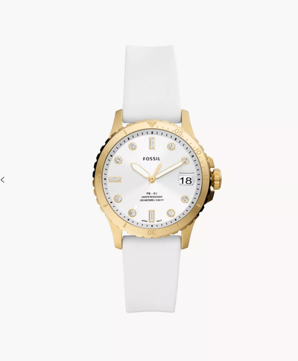 Fossil Three Hand Date White Silicone Women Watch Women (ES5286)