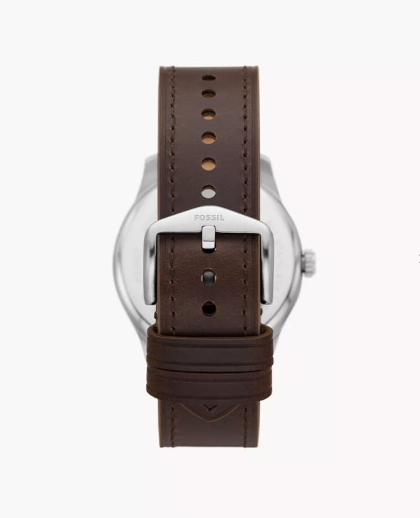 Fossil Dayliner Three-hand Brown Leather Watch And Wallet Set Box Men (fs5959set) - Image 5