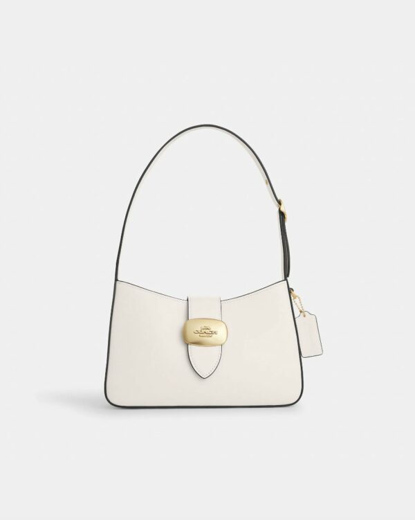 Coach Eliza Smooth Leather Shoulder Back (Chalk)