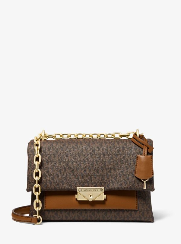 Michael Kors Cece Medium Logo Shoulder Bag (Brown)