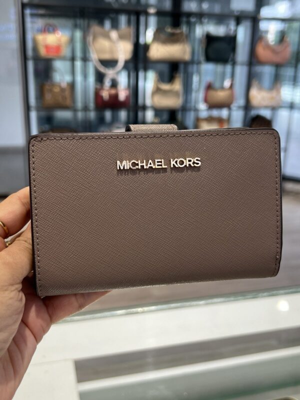 Michael Kors Jet Set Travel Saffiano Leather Bifold Zip Coin Wallet (Dusk)
