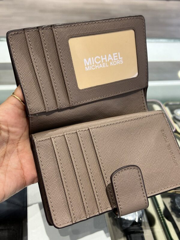 Michael Kors Jet Set Travel Saffiano Leather Bifold Zip Coin Wallet (Dusk) - Image 3