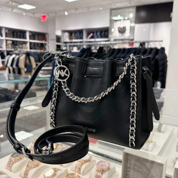 Michael Kors Mina Small Chain Crossbody Bag (Black)