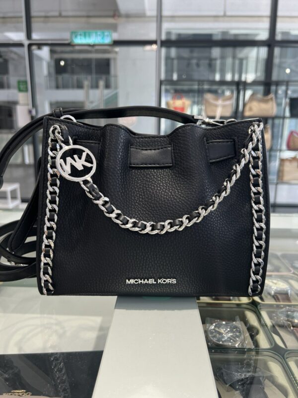 Michael Kors Mina Small Chain Crossbody Bag (Black) - Image 3