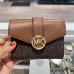 Michael Kors Carmen Medium Tri-Fold Envelope Wallet (Brown)