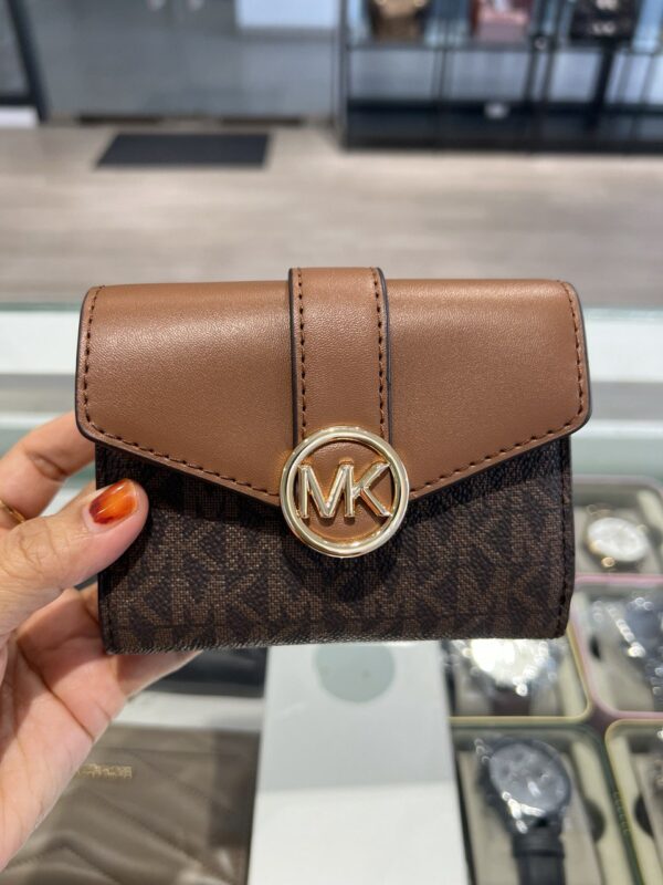 Michael Kors Carmen Medium Tri-Fold Envelope Wallet (Brown)