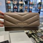 Michael Kors Jet Set Travel Leather Quilted Large Trifold Wallet (Dusk)