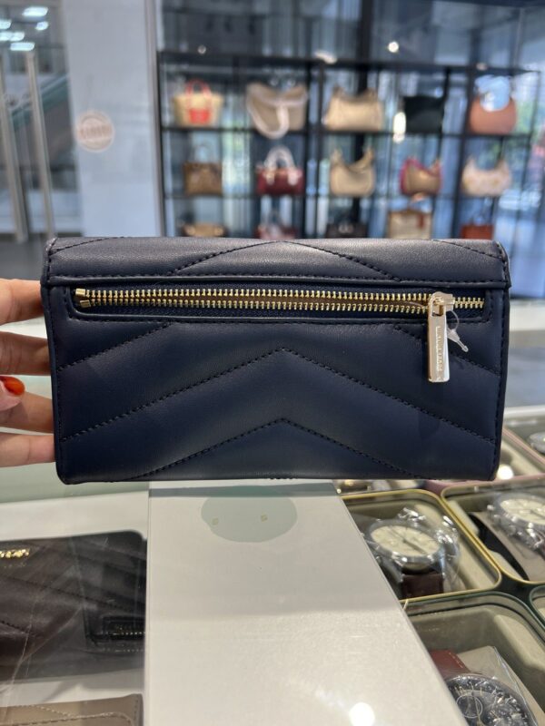 Michael Kors Jet Set Travel Leather Quilted Large Trifold Wallet (Navy) - Image 2