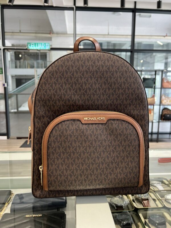 Michael Kors Jaycee Large Logo Backpack (Brown)