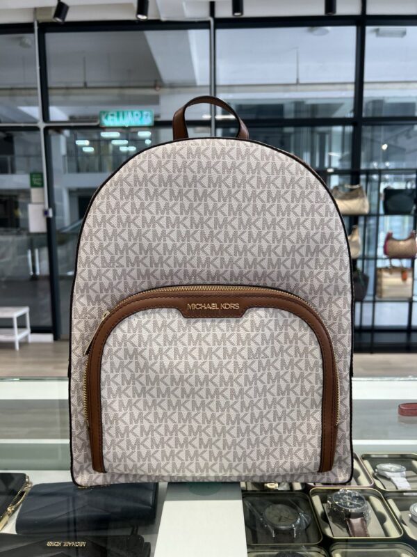 Michael Kors Jaycee Large Logo Backpack (Vanilla)