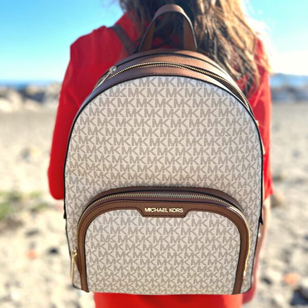 Michael Kors Jaycee Large Logo Backpack (Vanilla) - Image 2