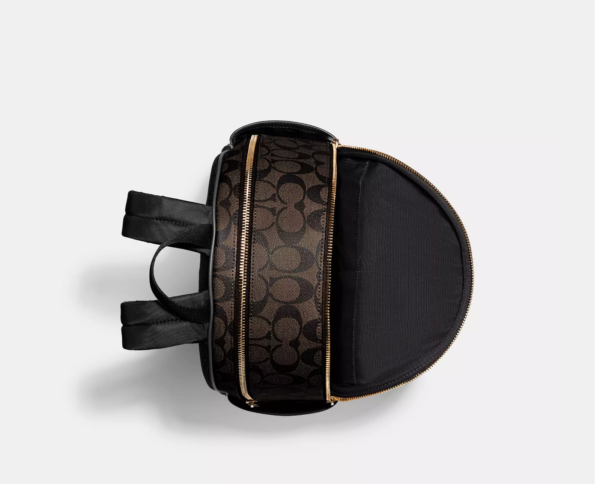 Coach Court Backpack In Signature Canvas (Brown Black) - Image 3