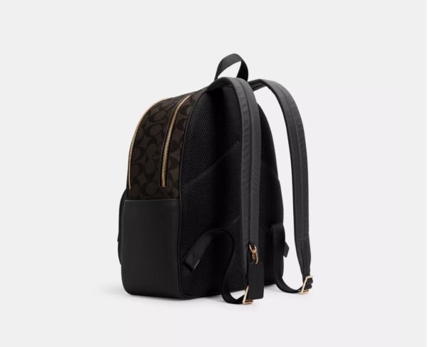 Coach Court Backpack In Signature Canvas (Brown Black) - Image 5