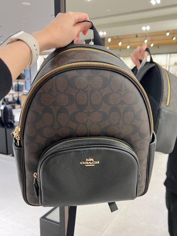 Coach Court Backpack In Signature Canvas (Brown Black) - Image 6