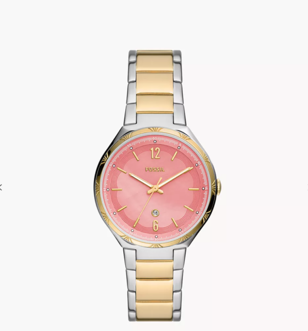 Fossil Ashtyn Three-Hand Date Two-Tone Stainless Steel Watch Women (BQ3786)