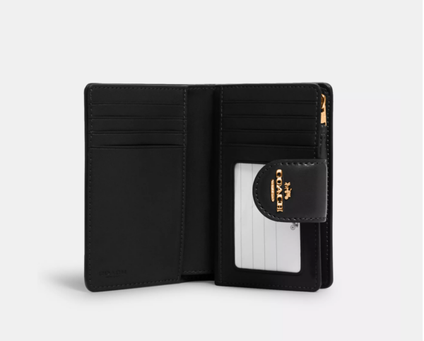 In Transit-Coach Medium Corner Zip Wallet In Signature (Brown Black) - Image 3