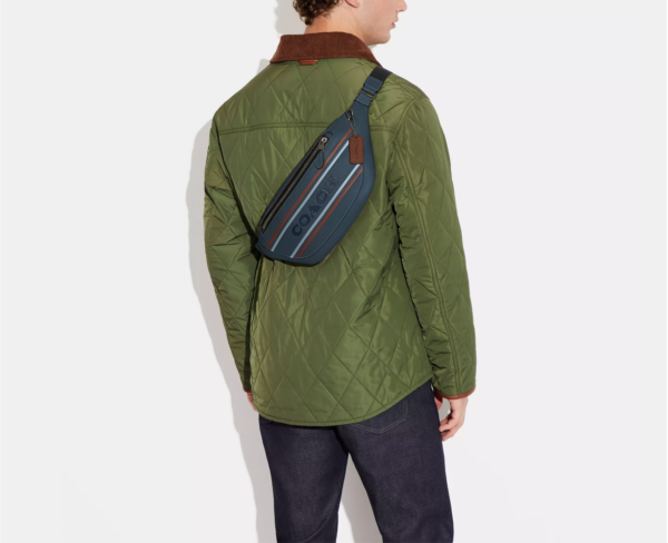 Coach Warren Belt Bag With Coach Stripe (Denim) - Image 2