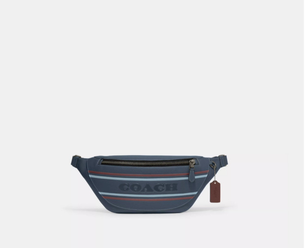 Coach Warren Belt Bag With Coach Stripe (Denim)