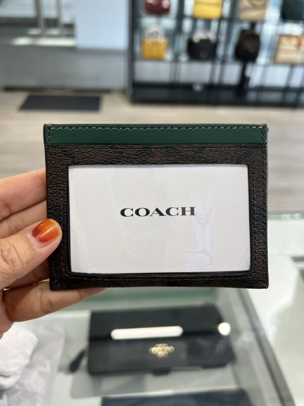 Coach Slim ID Card Case In Signature (Dark Pine) - Image 2