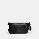 Coach Elias Belt Bag In Signature Canvas (Black)