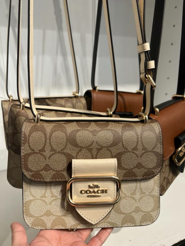Coach Morgan Square Crossbody In Colorblock Signature Canvas (Light Khaki) - Image 7