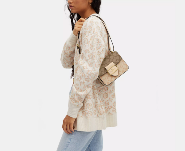 Coach Morgan Square Crossbody In Colorblock Signature Canvas (Khaki Multi) - Image 4