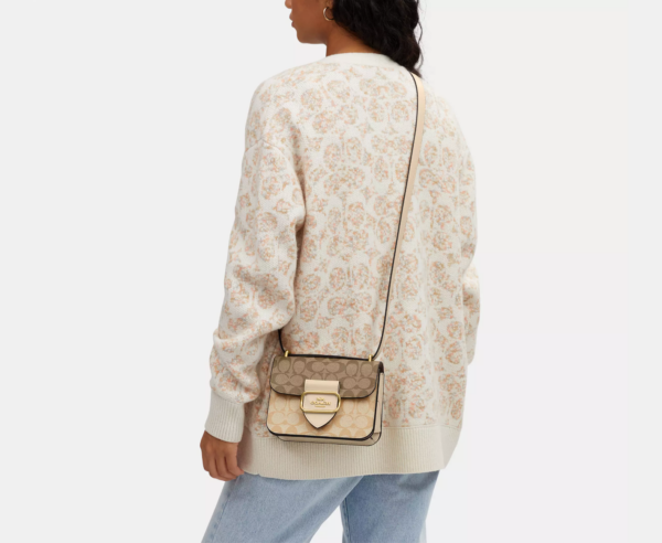Coach Morgan Square Crossbody In Colorblock Signature Canvas (Light Khaki) - Image 4