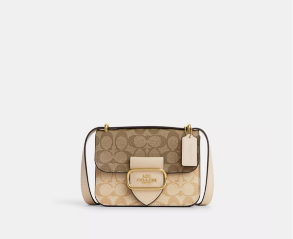 Coach Morgan Square Crossbody In Colorblock Signature Canvas (Light Khaki)