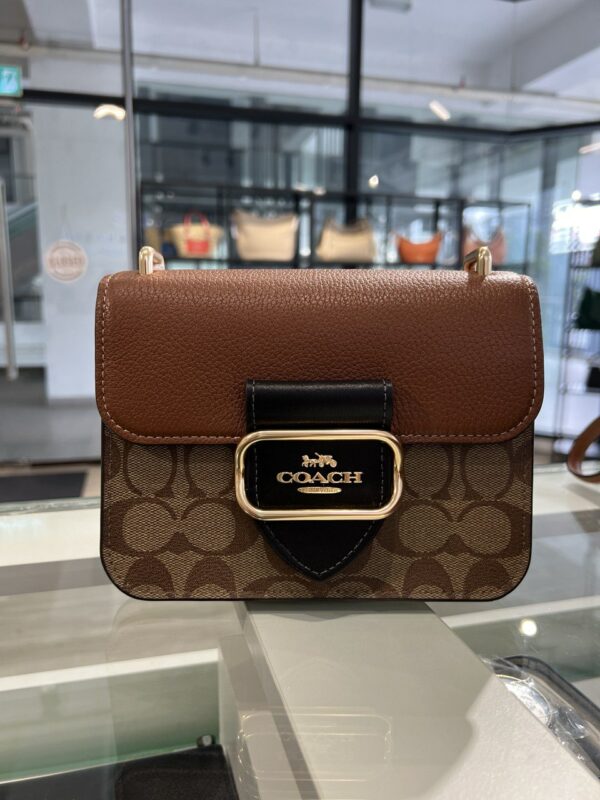 Coach Morgan Square Crossbody In Colorblock Signature Canvas (Khaki Multi) - Image 6