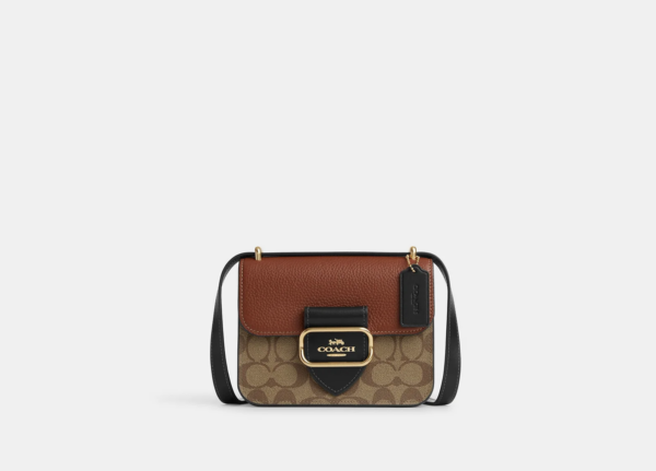 Coach Morgan Square Crossbody In Colorblock Signature Canvas (Khaki Multi)