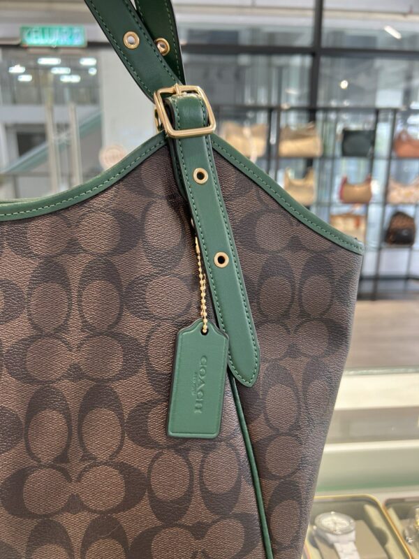 Coach Meadow Shoulder Bag In Signature Canvas (Dark Pine) - Image 3