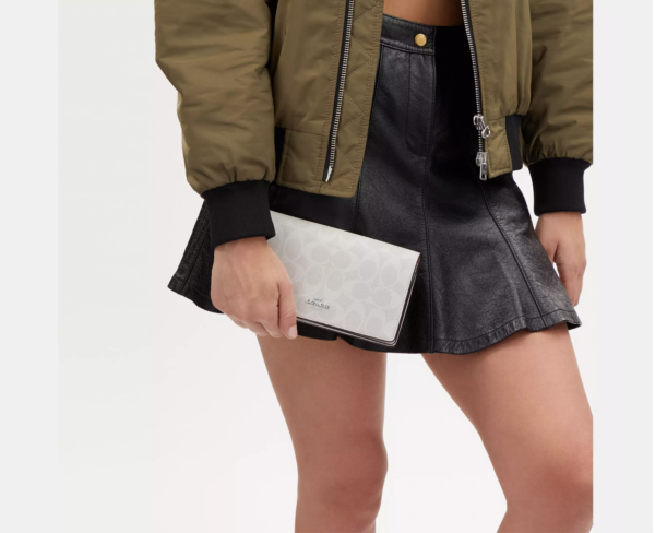 Coach Boxed Anna Foldover Clutch Crossbody And Card Case Set In Signature (Chalk) - Image 6