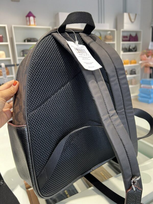 Coach Backpack With Signature Canvas and Leopard Print (Saddle Multi) - Image 3